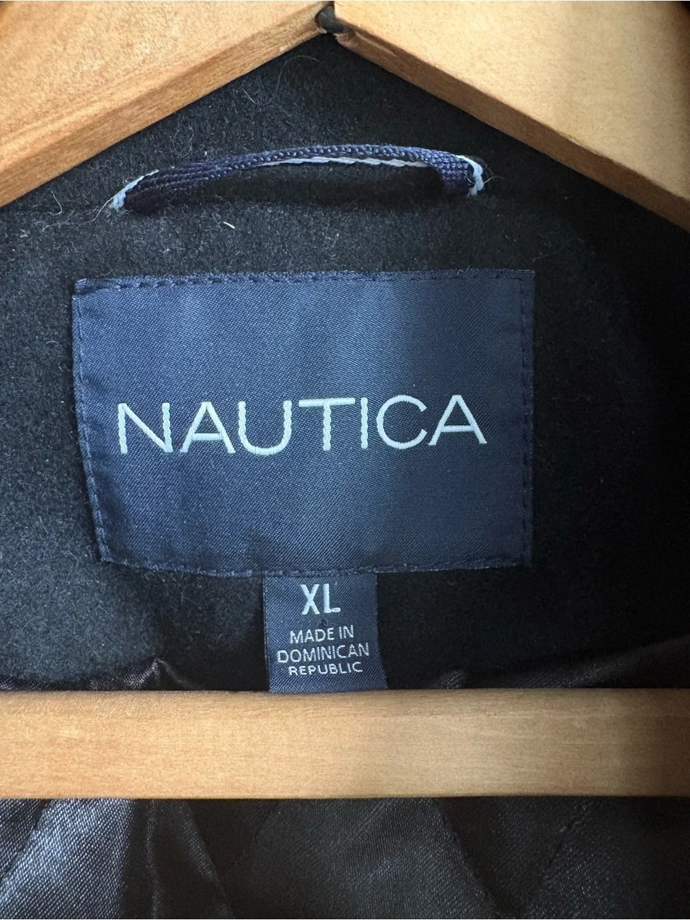 Nautica Black Double-Breasted Peacoat